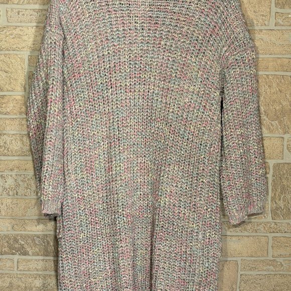 NWT Akemi + Kin Anthropologie Cardigan Grey Multicolor Pastel Open Chunky knit - Picture 5 of 6